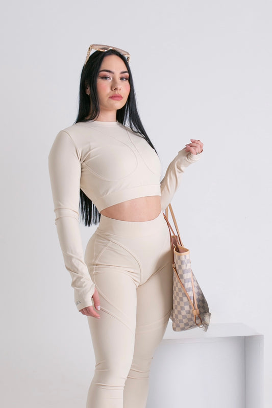 Contour CROP TOP - Béžová